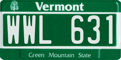 VT license plate WWL631