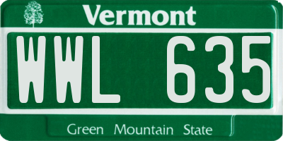 VT license plate WWL635