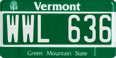 VT license plate WWL636