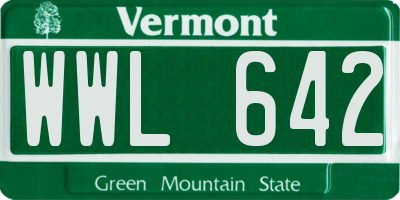 VT license plate WWL642