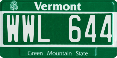 VT license plate WWL644
