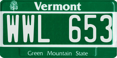 VT license plate WWL653