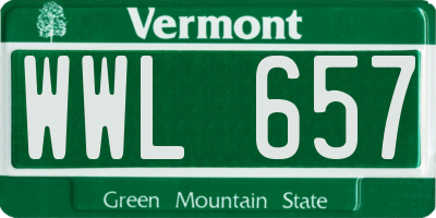 VT license plate WWL657
