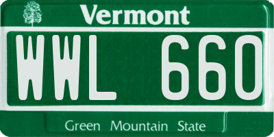 VT license plate WWL660