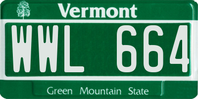 VT license plate WWL664