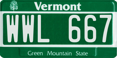 VT license plate WWL667