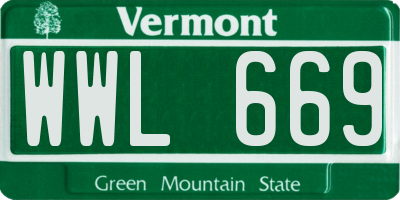 VT license plate WWL669