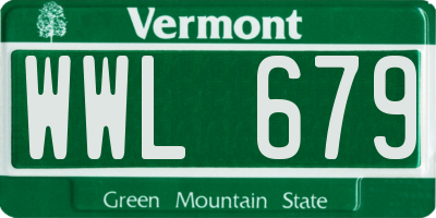 VT license plate WWL679