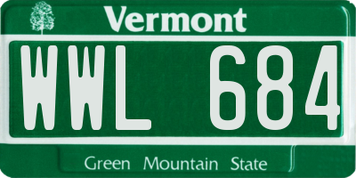 VT license plate WWL684