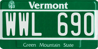 VT license plate WWL690