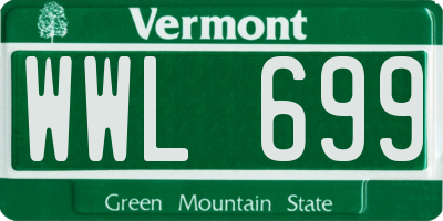 VT license plate WWL699