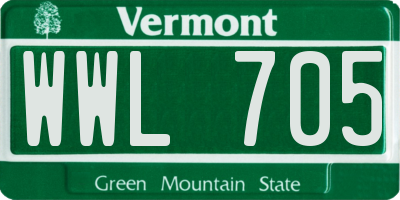 VT license plate WWL705