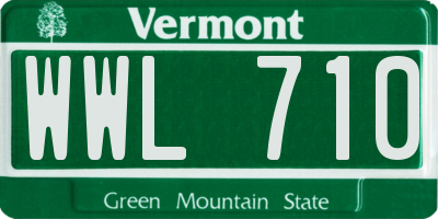 VT license plate WWL710
