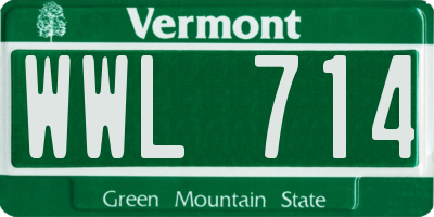 VT license plate WWL714