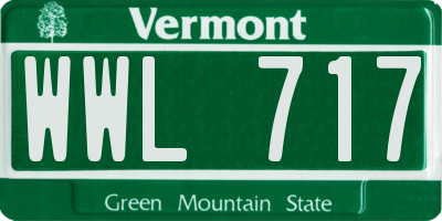 VT license plate WWL717