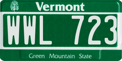 VT license plate WWL723