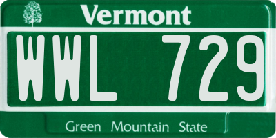 VT license plate WWL729