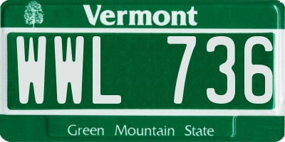 VT license plate WWL736