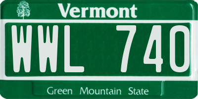 VT license plate WWL740