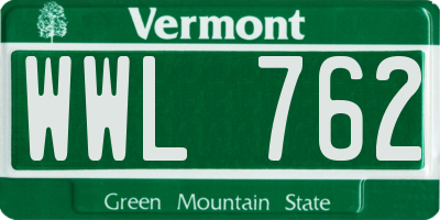 VT license plate WWL762