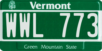VT license plate WWL773