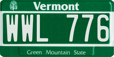 VT license plate WWL776
