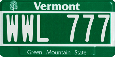 VT license plate WWL777