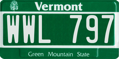 VT license plate WWL797