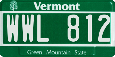 VT license plate WWL812