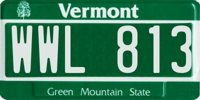VT license plate WWL813