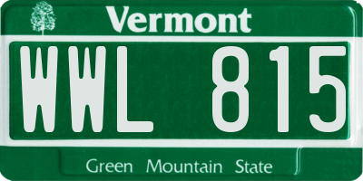 VT license plate WWL815