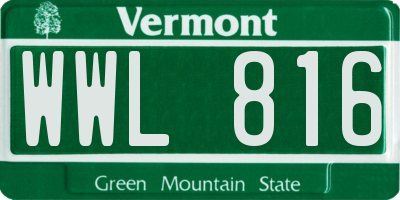 VT license plate WWL816