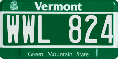 VT license plate WWL824