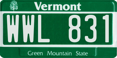 VT license plate WWL831