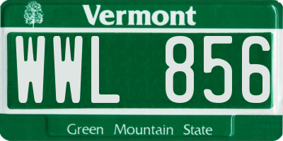 VT license plate WWL856
