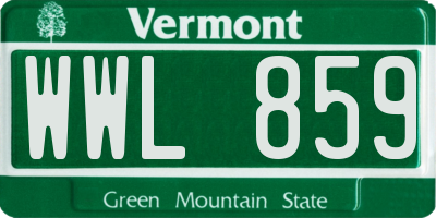 VT license plate WWL859