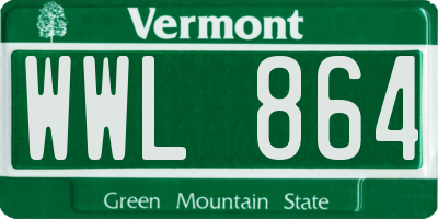VT license plate WWL864