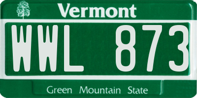 VT license plate WWL873