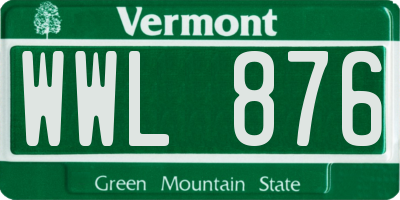 VT license plate WWL876