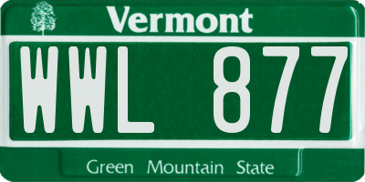 VT license plate WWL877