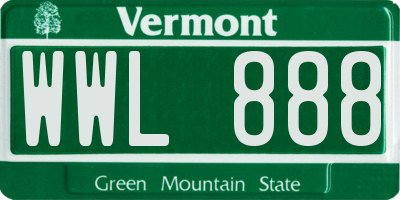 VT license plate WWL888
