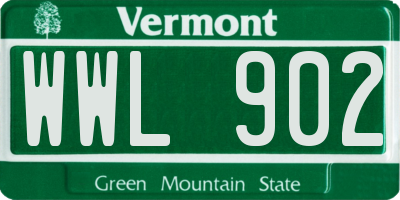 VT license plate WWL902