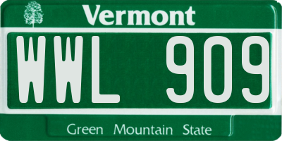 VT license plate WWL909