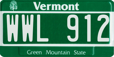 VT license plate WWL912
