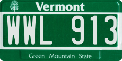 VT license plate WWL913