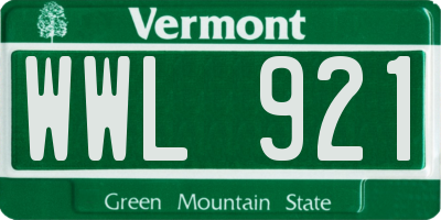 VT license plate WWL921