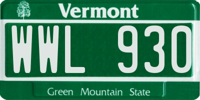 VT license plate WWL930