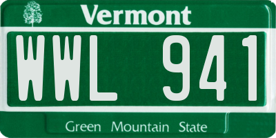 VT license plate WWL941