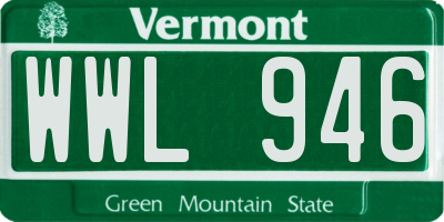 VT license plate WWL946
