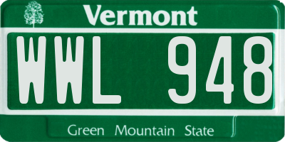 VT license plate WWL948